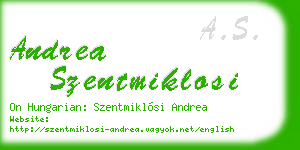 andrea szentmiklosi business card